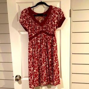 BCBG red & white floral patterned dress